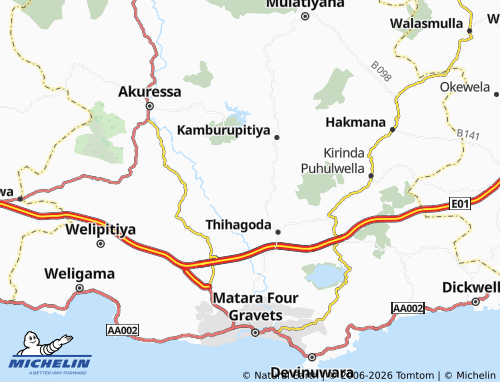 MICHELIN-Landkarte Urapola West - ViaMichelin