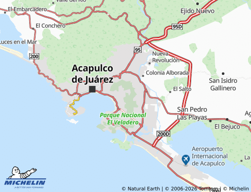 MICHELIN Luces de Acapulco map - ViaMichelin