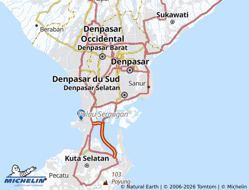 MICHELIN-Landkarte Süd-Denpasar - ViaMichelin