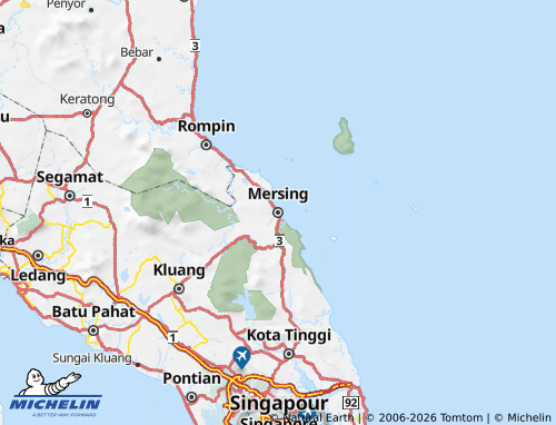 Carte MICHELIN Mersing - ViaMichelin
