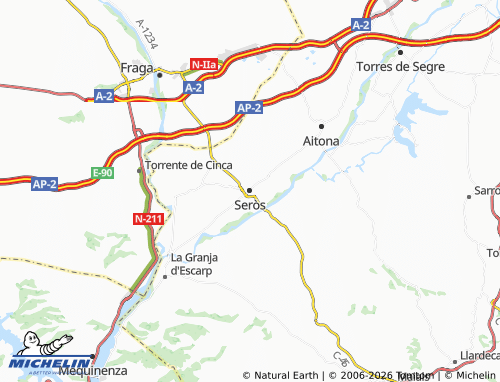 MICHELIN Seròs map - ViaMichelin