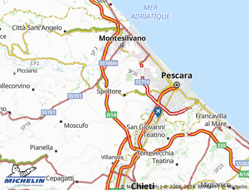 MICHELIN Spoltore map - ViaMichelin