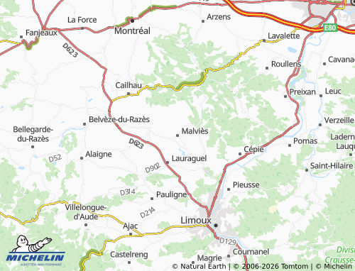 Mapa MICHELIN Malviès - ViaMichelin