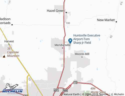 Mappa MICHELIN Meridianville - ViaMichelin