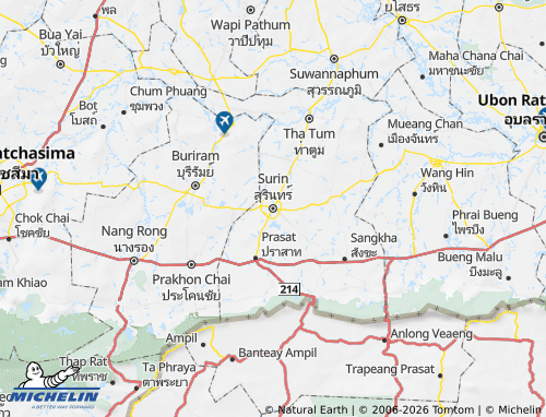 MICHELIN-Landkarte Provinz Surin - ViaMichelin