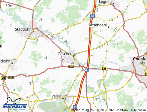 MICHELIN Gescher map - ViaMichelin