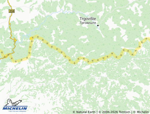 Mapa MICHELIN Široka Planina - ViaMichelin