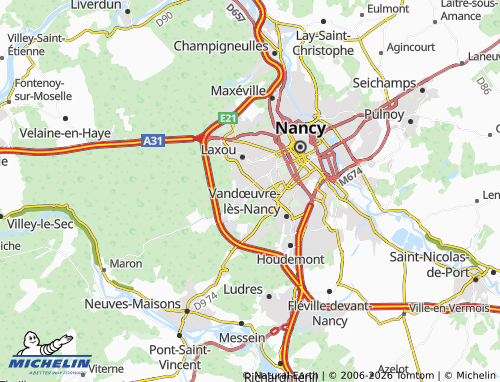 Carte MICHELIN Villers-lès-Nancy - ViaMichelin