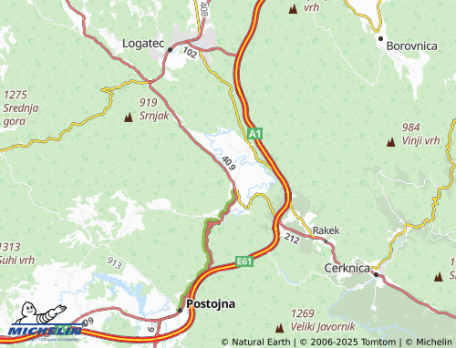 MICHELIN Liplje map - ViaMichelin