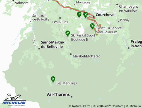 Carte MICHELIN Méribel-Mottaret - ViaMichelin