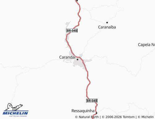 MICHELIN Carandaí map - ViaMichelin