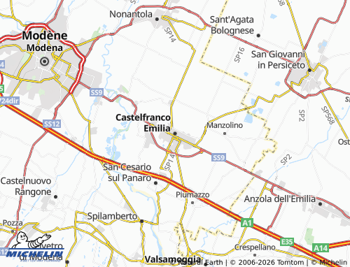 MICHELIN-Landkarte Castelfranco Emilia - ViaMichelin