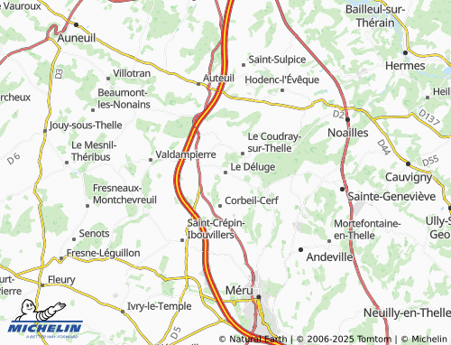 MICHELIN Le Déluge map - ViaMichelin