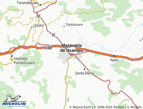MICHELIN Maravatío de Ocampo map - ViaMichelin