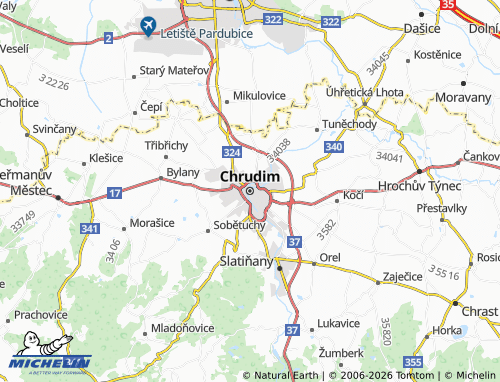 Mappa MICHELIN Chrudim - ViaMichelin