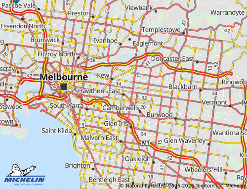 MICHELIN Hawthorn East map - ViaMichelin