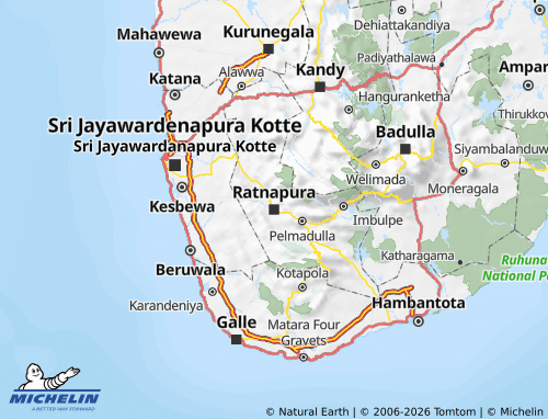 MICHELIN Sabaragamuwa map - ViaMichelin