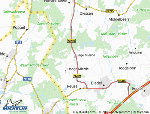 MICHELIN Lage Mierde map - ViaMichelin