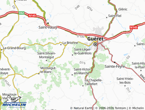 Mapa MICHELIN Saint-Léger-le-Guérétois - ViaMichelin
