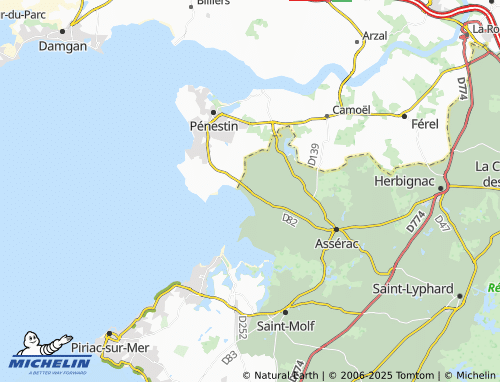 Carte MICHELIN Pont-Mahé - ViaMichelin