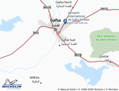 Carte MICHELIN Gafsa Sud - ViaMichelin