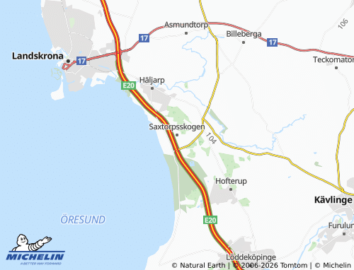 MICHELIN-Landkarte Saxtorpsskogen - ViaMichelin