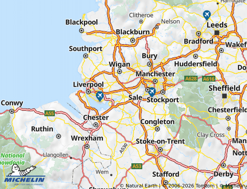 Carte MICHELIN Warrington - ViaMichelin