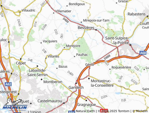 Carte MICHELIN Paulhac - ViaMichelin