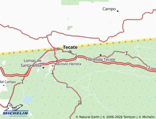 Mapa MICHELIN Sierra Tecate - ViaMichelin