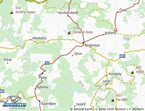 Carte MICHELIN Výrov - ViaMichelin
