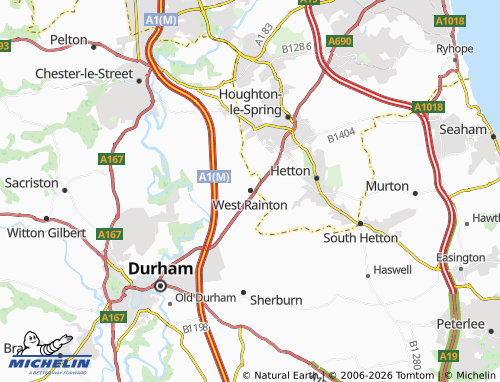 Carte MICHELIN West Rainton - ViaMichelin