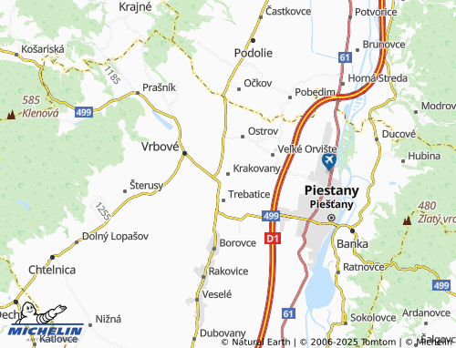 MICHELIN Krakovany map - ViaMichelin