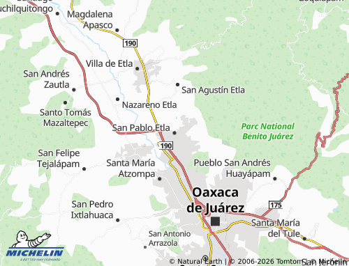 MICHELIN San Pablo Etla map - ViaMichelin