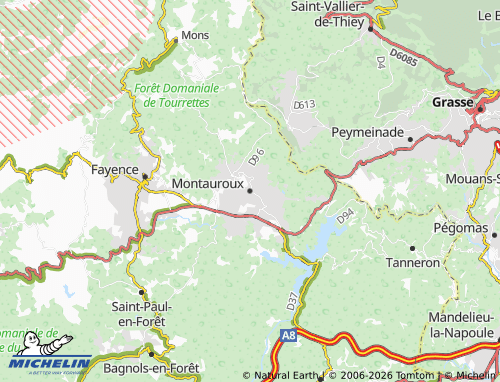 Carte MICHELIN Montauroux - ViaMichelin