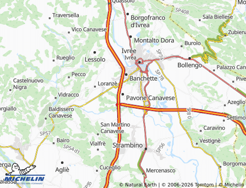 Mapa MICHELIN Pavone Canavese - ViaMichelin