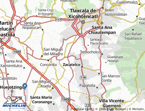 Mapa MICHELIN San Jerónimo Zacualpan - ViaMichelin