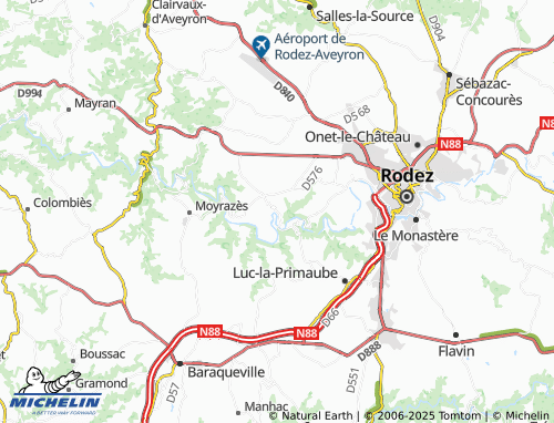 MICHELIN Ampiac map - ViaMichelin