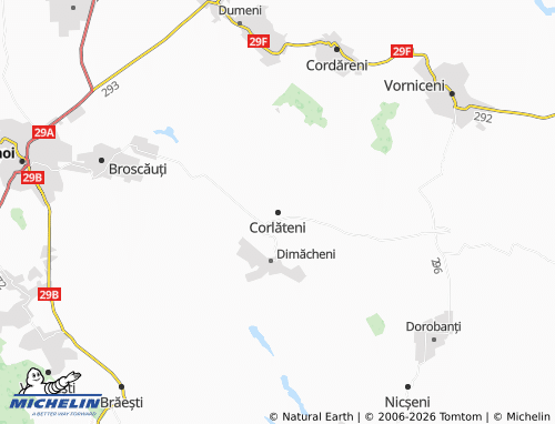 MICHELIN-Landkarte Corlăteni - ViaMichelin