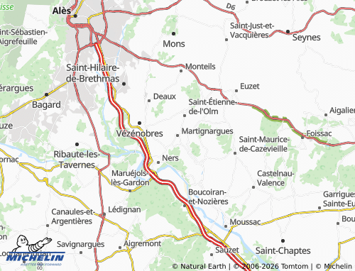 MICHELIN Martignargues map - ViaMichelin