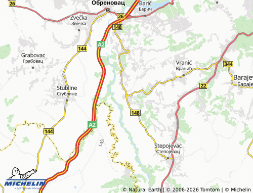Carte MICHELIN Draževac - ViaMichelin