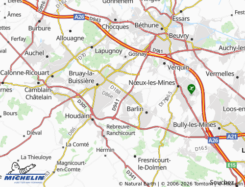 Carte MICHELIN Haillicourt - ViaMichelin