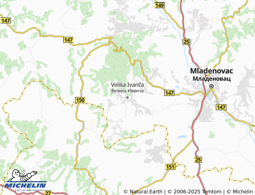 MICHELIN Velika Ivanča map - ViaMichelin