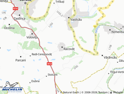 Kaart MICHELIN Racovăț - ViaMichelin