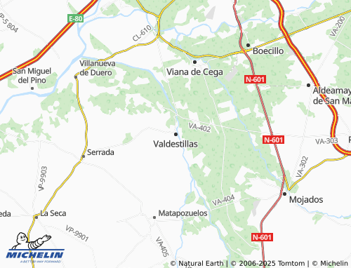 Kaart MICHELIN Valdestillas - ViaMichelin