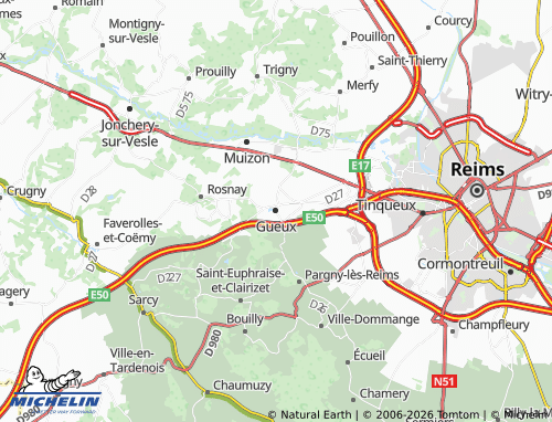 Mapa MICHELIN Gueux - ViaMichelin