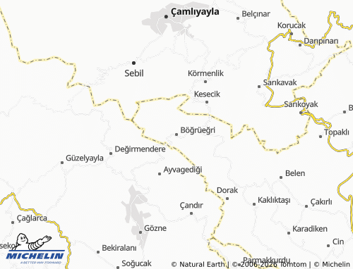 MICHELIN Böğrüeğri map - ViaMichelin