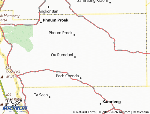 MICHELIN Ou Rumduol map - ViaMichelin