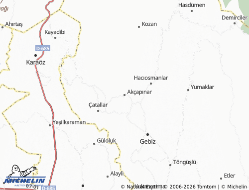 Mapa MICHELIN Akçapınar - ViaMichelin