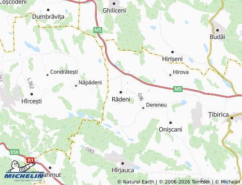 Kaart MICHELIN Rădeni - ViaMichelin
