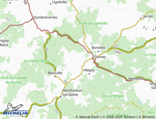 Carte MICHELIN Belmont-lès-Darney - ViaMichelin